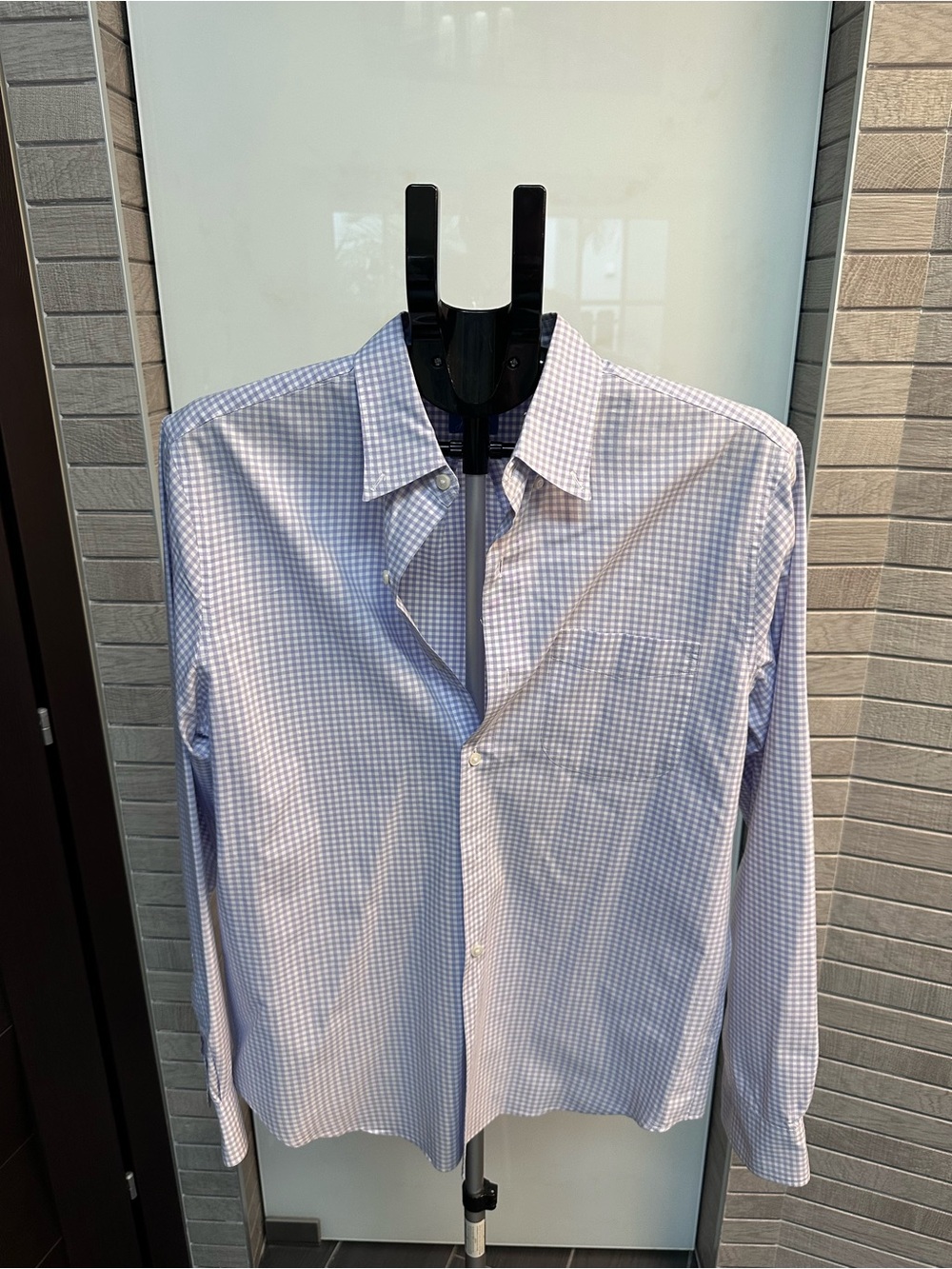 J. Crew Lavender  Gingham Button-Down Shirt